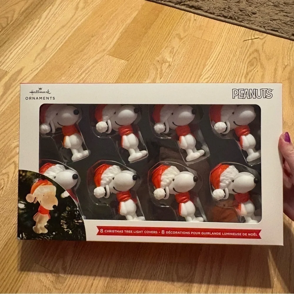 Peanuts Snoopy Christmas Light Cover Set NEW Santa Decor